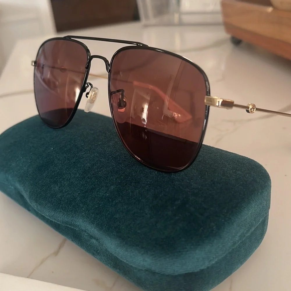 Gucci 57mm aviator sunglasses